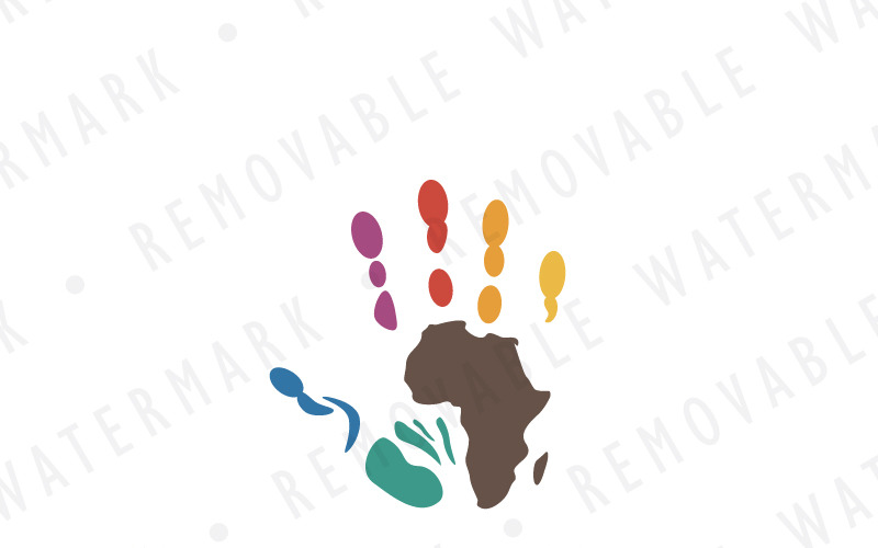 Download Шаблон логотипа "Hands for Africa Logo Template" / Hands for Africa Logo Template - Шаблон логотипа на тему графика community art world life people hope print help hand human africa aid map finger humanitarian legacy charity logo design template