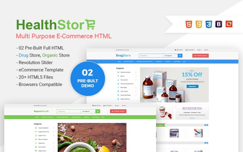 Health Shop - Mehrzweck-E-Commerce-Website-Vorlage