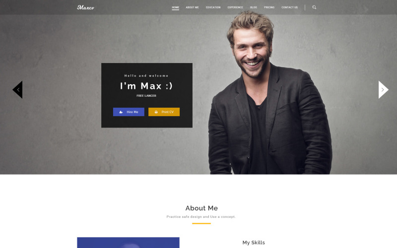 Max CV - motyw WordPress do CV i osobistego portfolio