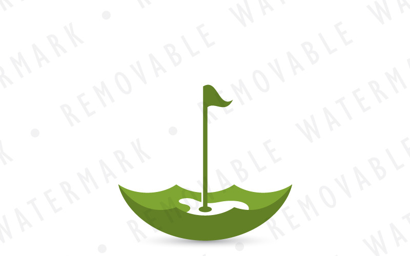 Шаблон логотипа поля для гольфа зонтика