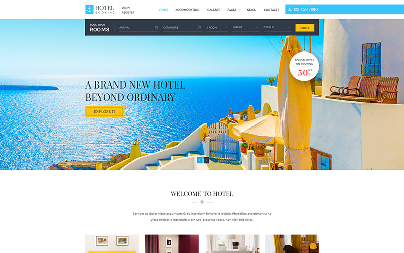 Tema WordPress de reserva de hotel