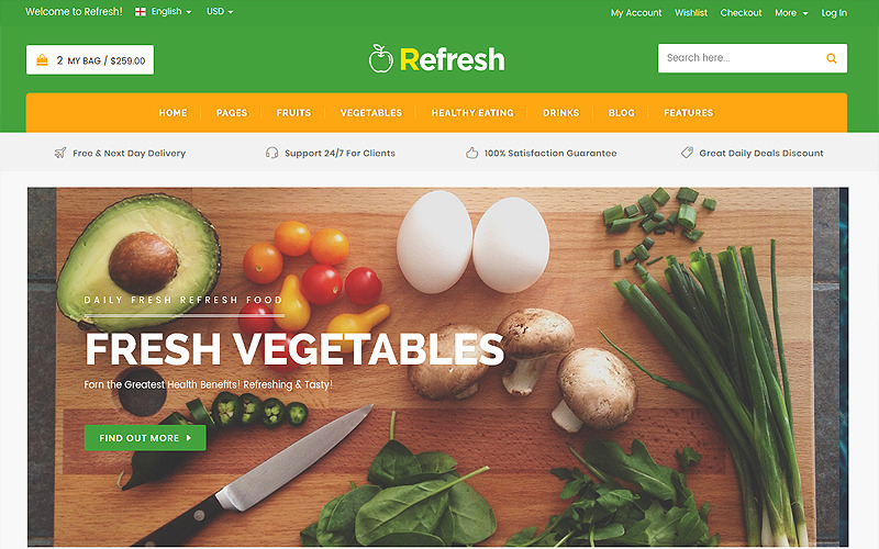 Aggiorna - Modello di sito Web di cibo e ristoranti