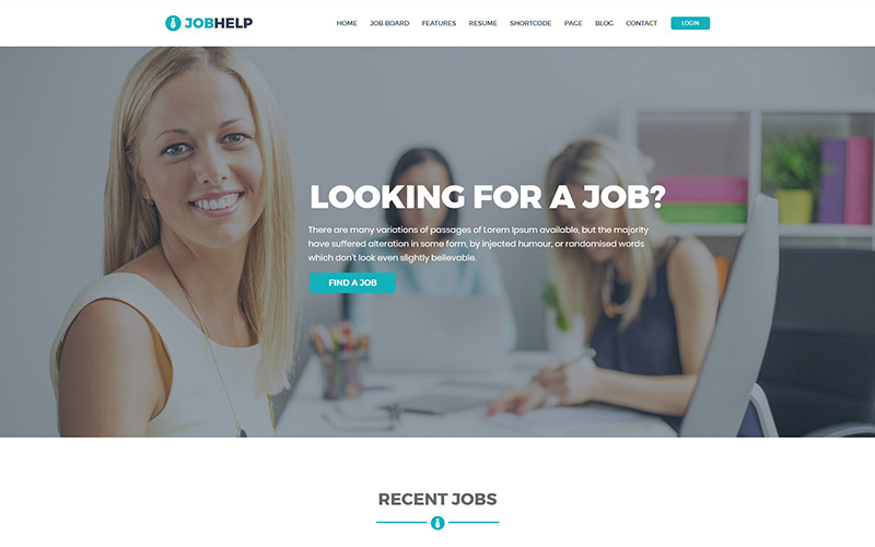 Aiuto per il lavoro - Modello di sito Web di bacheca di lavoro