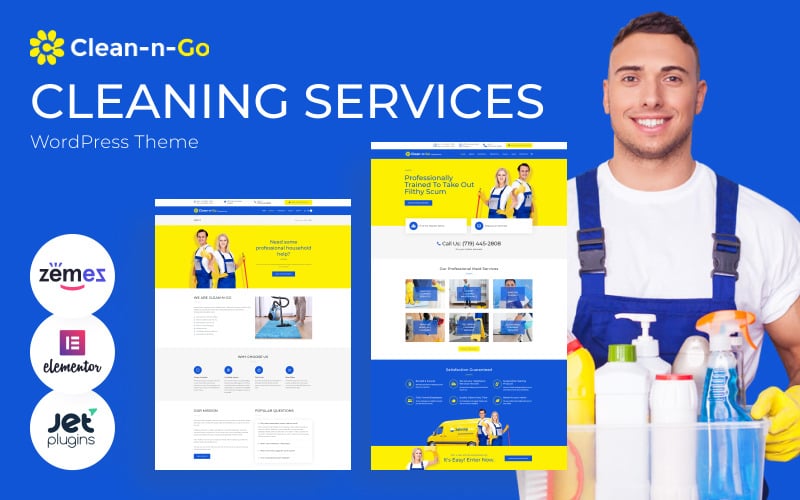 Clean-n-Go - Thème WordPress pour site web d'entreprise de nettoyage