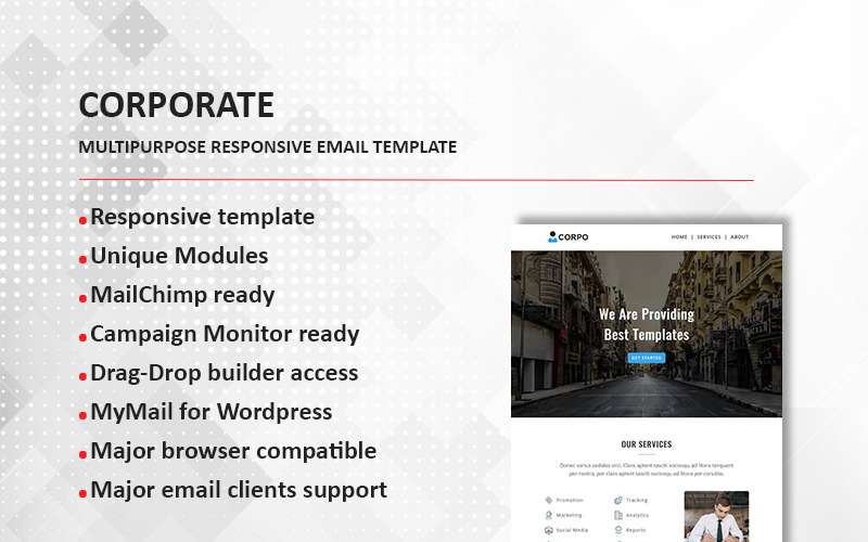 универсальный адаптивный шаблон информационного бюллетеня