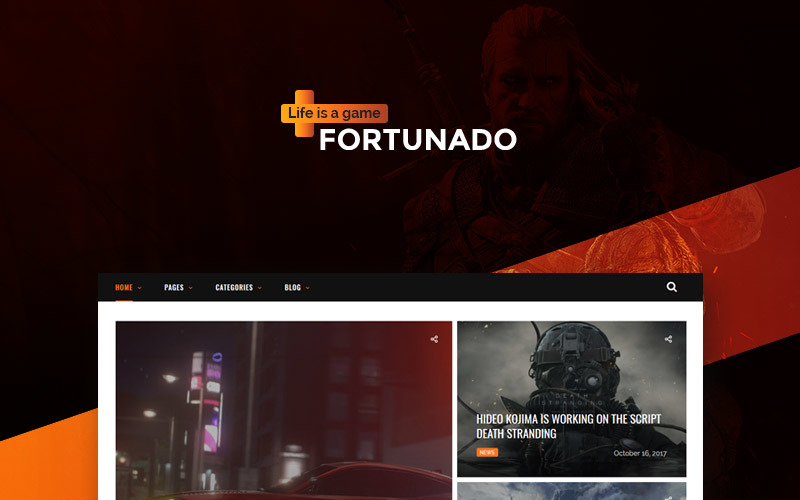 Fortunado - адаптивная тема WordPress для геймеров
