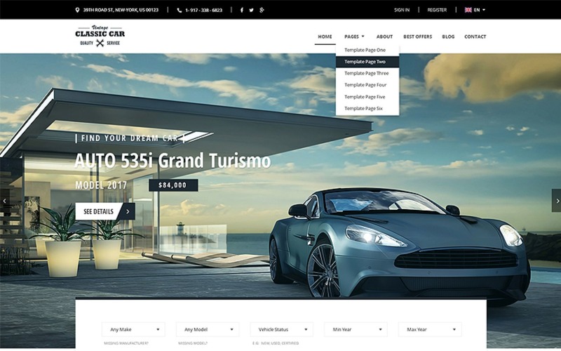 Plantilla de sitio web de Bootstrap de Auto Market