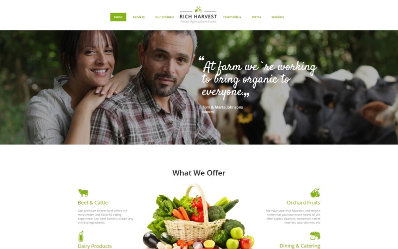 Rich Harvest - Modello di pagina di destinazione per l'agricoltura e l'agricoltura