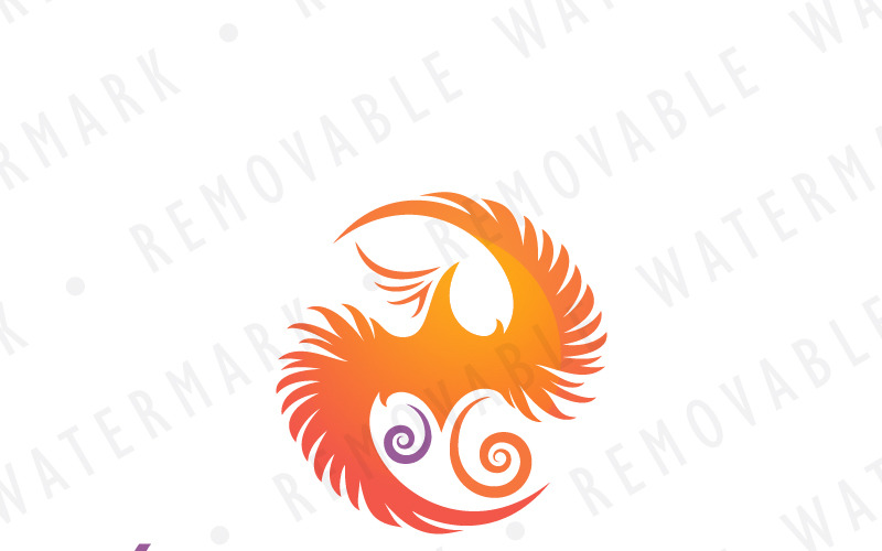 Yin és Yang Phoenix logó sablon