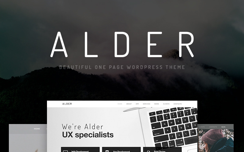Alder - Modern OnePage WordPress-thema