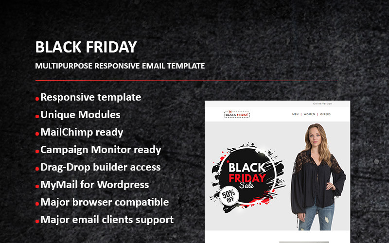 Black Friday - modelo de boletim informativo por e-mail