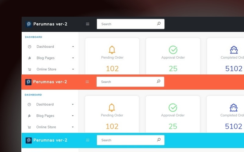 Bootstrap 4 - Modèle d'administration de mise à jour Perumnas Vol-2