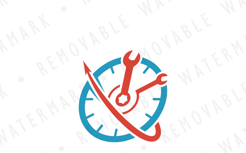Download Шаблон логотипа "Fast Repairs Logo Template" / Fast Repairs Logo Template - Шаблон логотипа на тему графика circle fast solution cycle speed maintenance tool mechanic repair quick clock time handyman wrench fix spanner haste logo design template