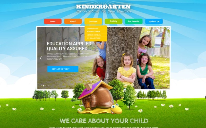 Modello di sito Web Bootstrap Kids Land