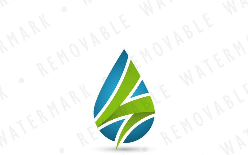 Modelo de logotipo de energia da água