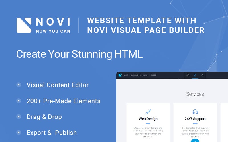 Novi - Многоцелевой для бизнеса и бизнеса с шаблоном веб-сайта HTML Builder