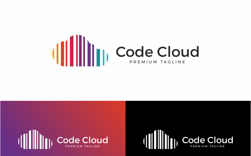 Plantilla de logotipo de código de nube
