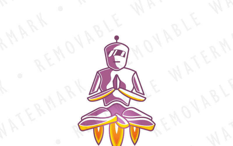 Download Шаблон логотипа "Robot Meditation Logo Template" / Robot Meditation Logo Template - Шаблон логотипа на тему графика android character mascot robot yoga buddha illustration future harmony balance intelligence meditation spirit artificial pray ascension cyborg logo design template