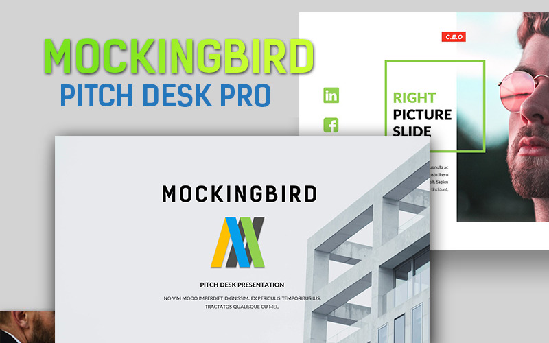 Шаблон PowerPoint Mockingbird Pitch Desk Pro