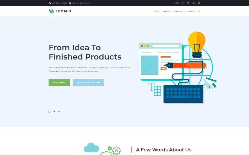 SEOmix - WordPress motiv společnosti společnosti