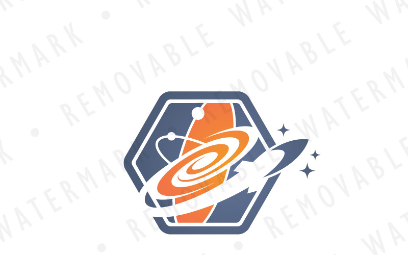 Download Шаблон логотипа "Space Exploration Logo Template" / Space Exploration Logo Template - Шаблон логотипа на тему графика atom science adventure travel flying space rocket future orbit gravity universe vessel vortex astronomy galaxy spaceship exploration logo design template