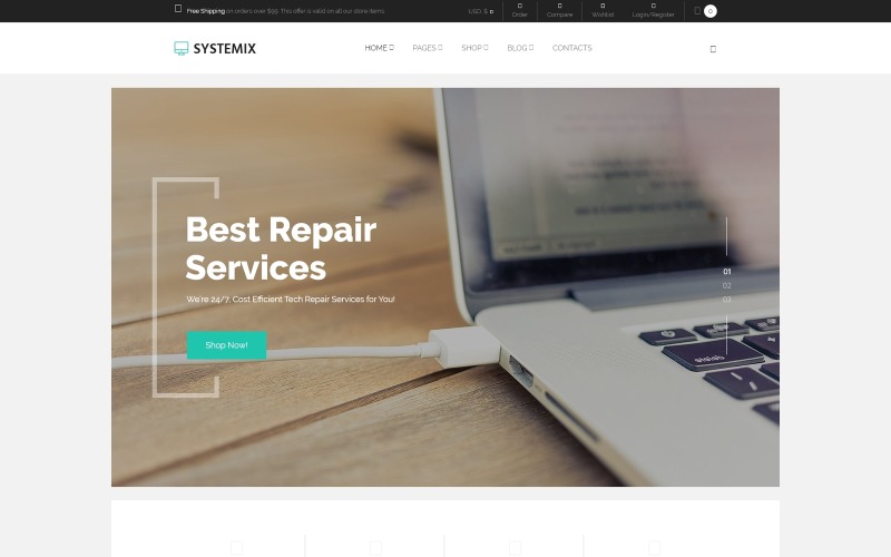 Systemix - Tema WooCommerce de reparación de computadoras