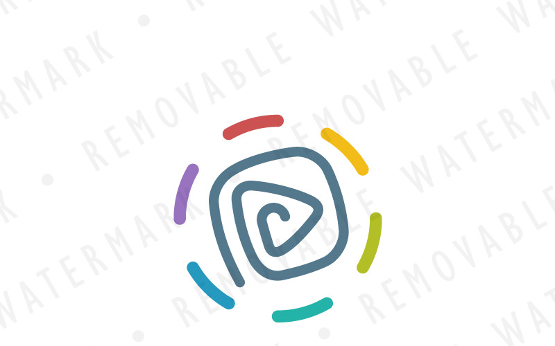 Download Шаблон логотипа "Ancient Rune Logo Template" / Ancient Rune Logo Template - Шаблон логотипа на тему графика community media circle colorful power abstract play ring ancient spiral mysterious vortex glyph rune ornament logo design template simple tribal