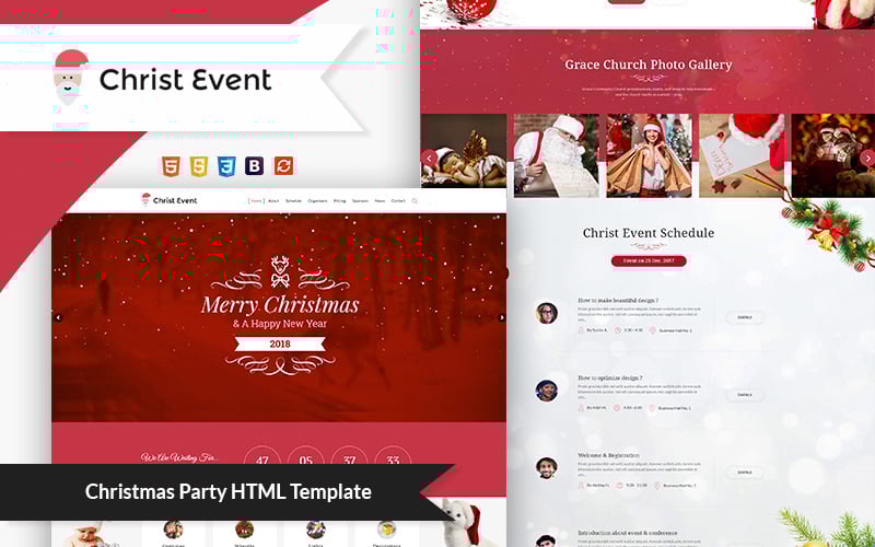 Christ Event - Christmas Party HTML-bestemmingspagina-sjabloon