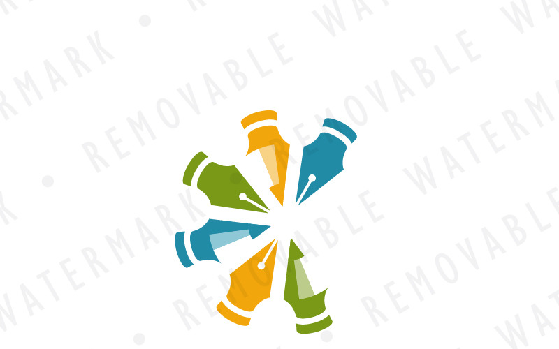 Download Шаблон логотипа "Creative Crescent Logo Template" / Creative Crescent Logo Template - Шаблон логотипа на тему графика letter c education school ink pencil pen artist write library author creativity database journalist publishing technology art logo design template