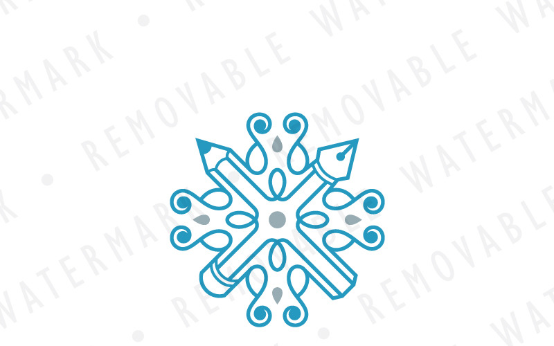 Download Шаблон логотипа "Cross of Art Logo Template" / Cross of Art Logo Template - Шаблон логотипа на тему графика art creative cross abstract fancy tool ink pencil pen artist write draw decorative ornament crayon artistic sigil logo design template