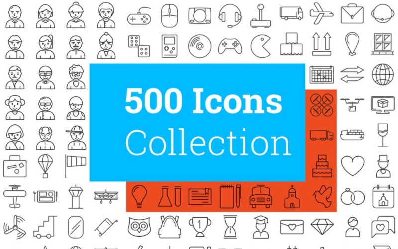 500 Modernes Icon-Set