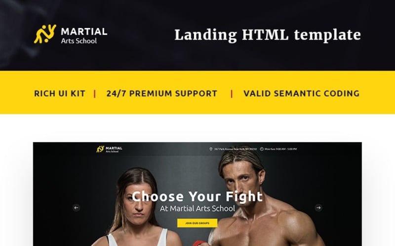 Martial Arts School Landing Page Template