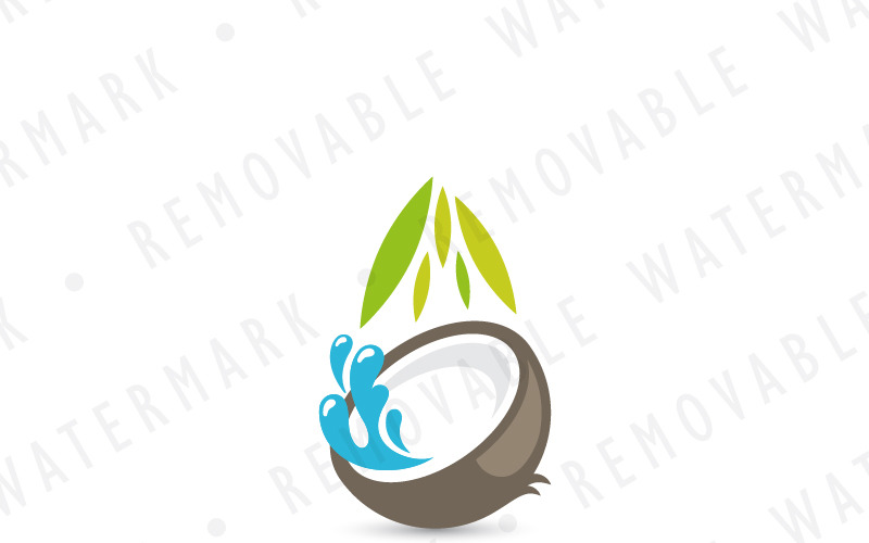 Modello di Logo di acqua di cocco