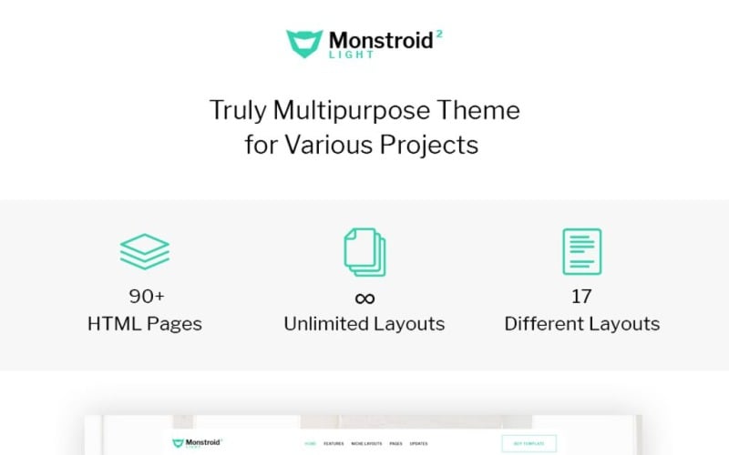 Monstroid2 Light - Многоцелевой шаблон веб-сайта