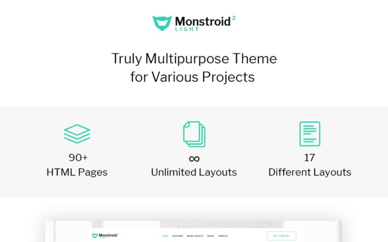 Monstroid2 Light - Multifunctionele websitesjabloon