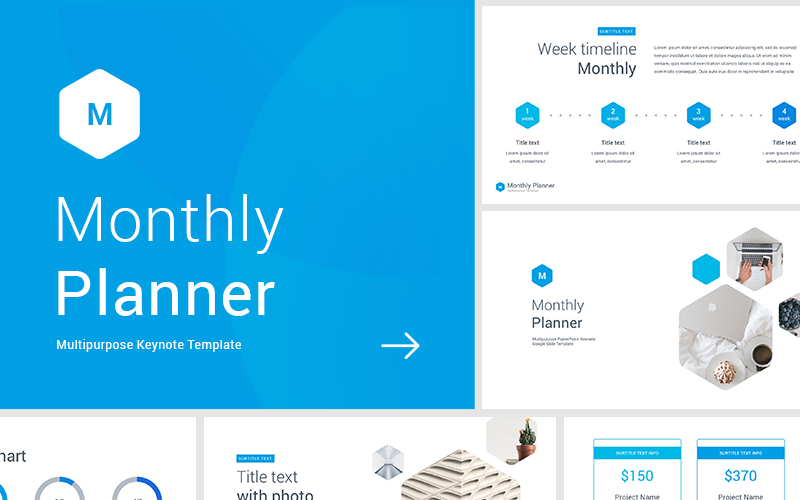 Monthly planner Keynote template 66055 TemplateMonster