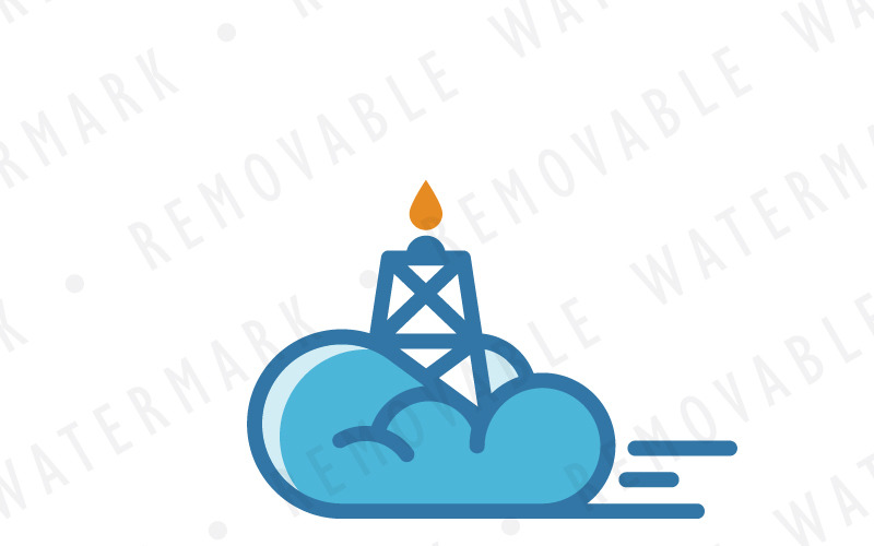 Download Шаблон логотипа "Petro Cloud Logo Template" / Petro Cloud Logo Template - Шаблон логотипа на тему графика technology cloud flame industry fuel tower gas oil mining pump refinery oilfield petrochemical power energy data information logo design template