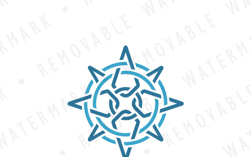 Download Шаблон логотипа "Steering Wheel Compass Logo Template" / Steering Wheel Compass Logo Template - Шаблон логотипа на тему графика wheel compass direction celtic ship star abstract connection ring navigation course way knot steering travel chained link logo template design