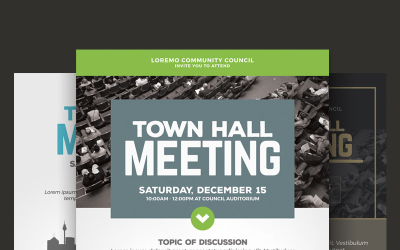 Town Hall Meeting Flyer PSD-sjabloon