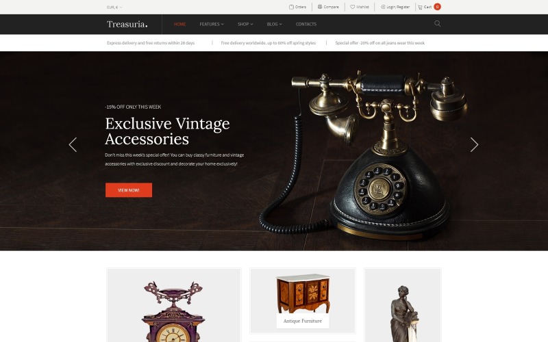 Treasuria - Antikes & Vintage WooCommerce-Thema