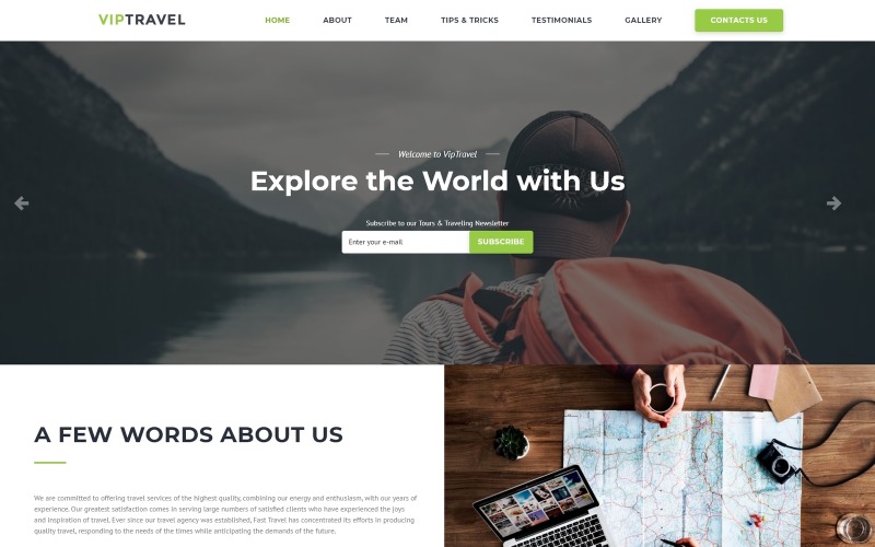 VIPTravel - Шаблон цільової сторінки HTML5 туристичного агентства
