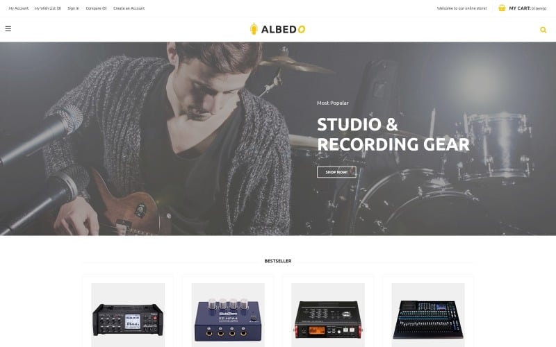 Albedo - Audio Store Magento Şablonu Magento Teması