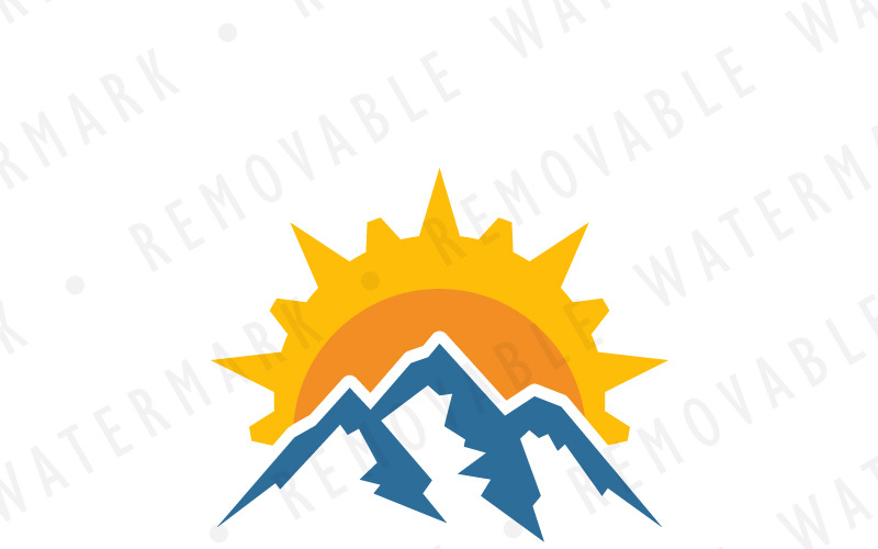 Download Шаблон логотипа "Alpine Sun Logo Template" / Alpine Sun Logo Template - Шаблон логотипа на тему графика energy resort solar sun hope light mountain peak snow warm ice summit summer winter ski solarium alpine logo design template