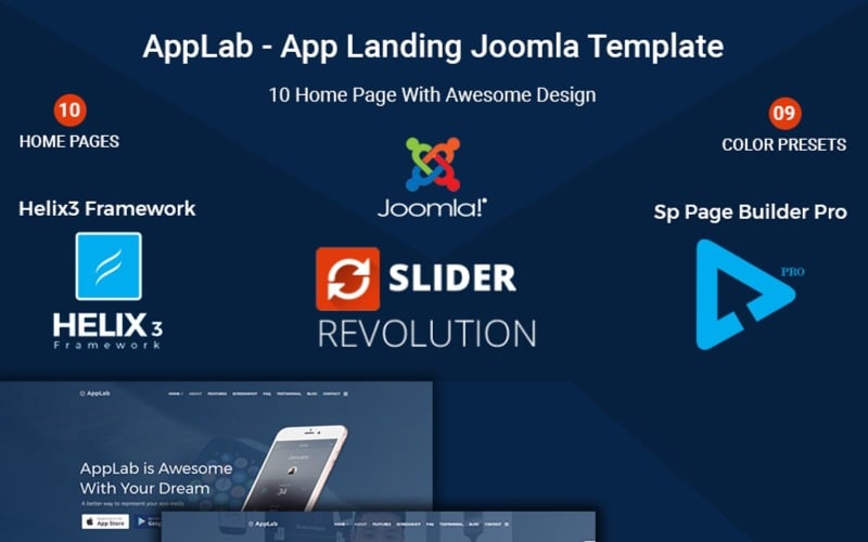 Applab - Шаблон Joomla для цільової програми