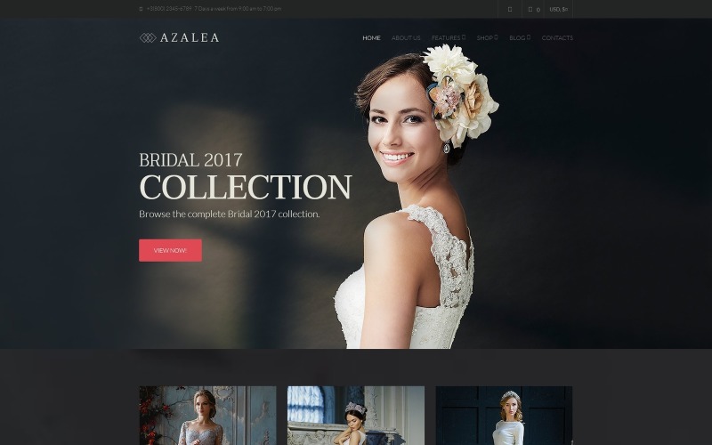 Азалия - тема WooCommerce для свадебного магазина