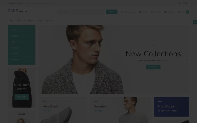 Garb Fashion - шаблон Joomla для модного магазина