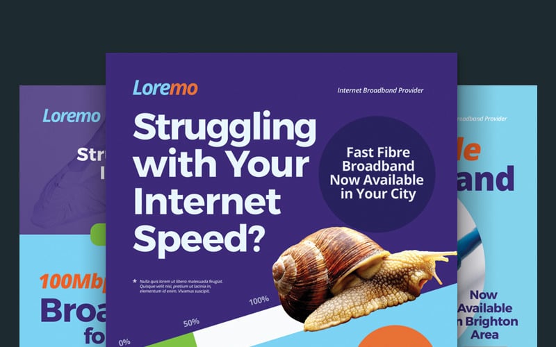 Internet Broadband Flyer PSD Template