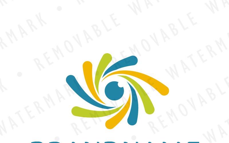Soyut Fiber Göz Logo Şablonu