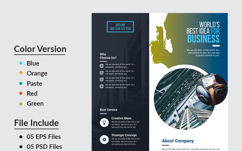 Download Фирменный стиль "Best Idea Business Flyer - Corporate Identity Template" / Best Idea Business Flyer - Corporate Identity Template - Фирменный стиль на тему графика flyer corporate liflet computer internet stationery poster id kit blue hi-quality official sample business logo professional modern art standard creative