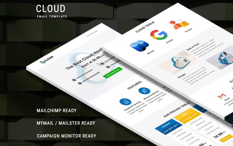 шаблон облачного информационного бюллетеня